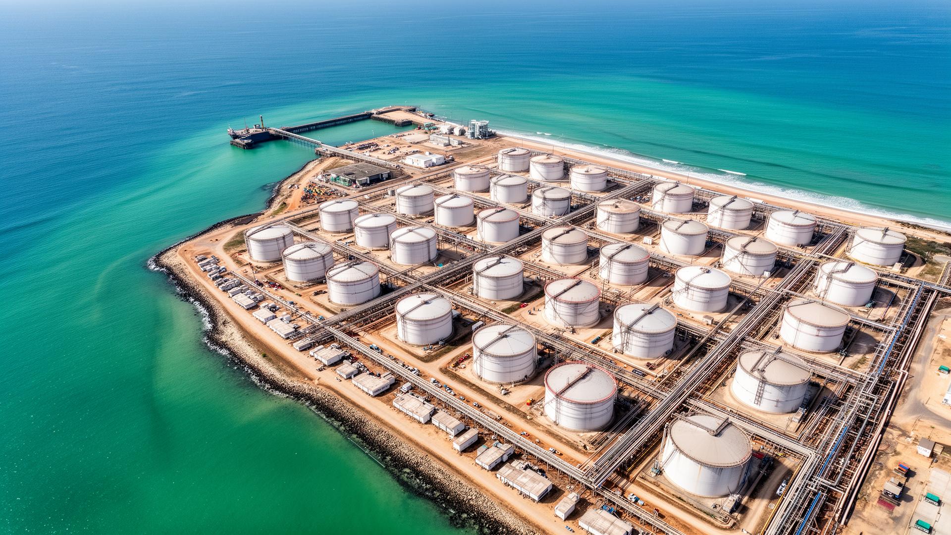Aerial view of EATL tank farm